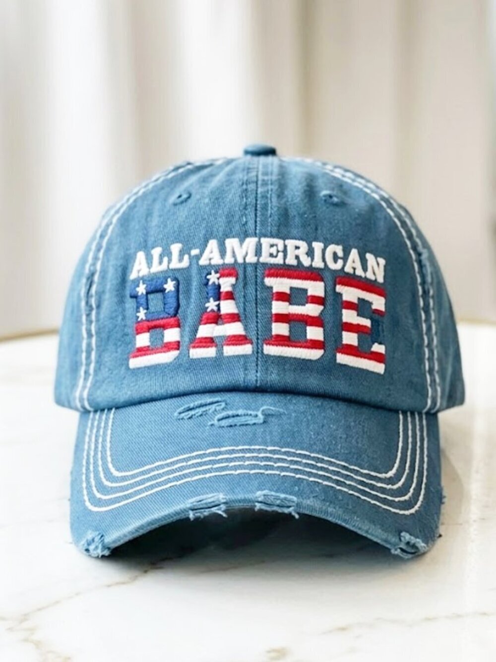 Ladies Blue All American Babe Baseball Hat